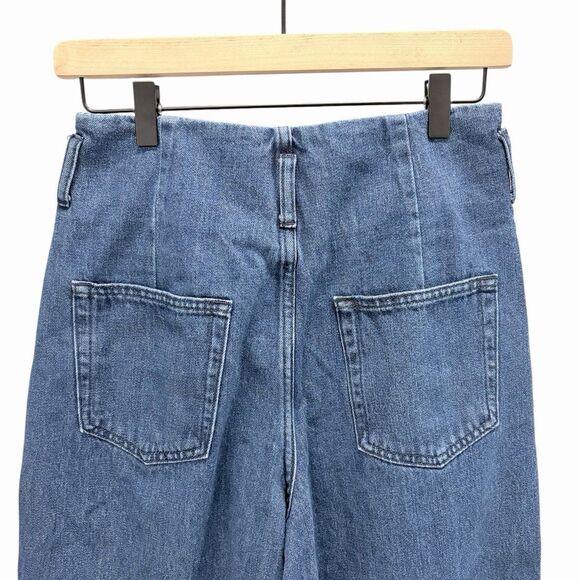 Zara High-Waisted Wide Leg Jeans Raw Hem Denim Vintage Inspired Women’s US 4 - Picture 7 of 12